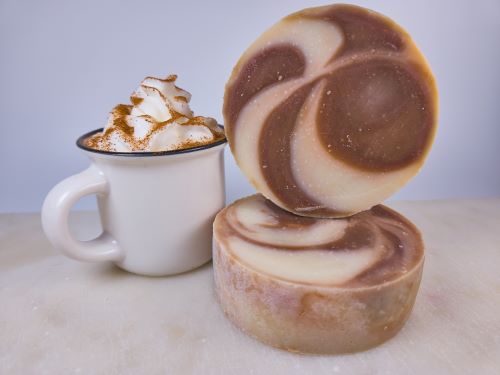 photo of chai latte cream bar soap,all natural