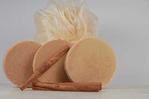 photo of sweet cinnamon bar soap,all natural